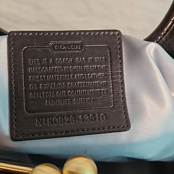 Coach Signature Fabric & Black Patent Purse - Picture 3 of 7